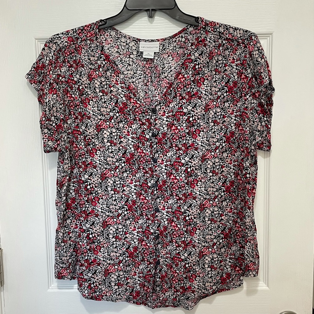 Black floral, Liz Claiborne shirt, Size XL